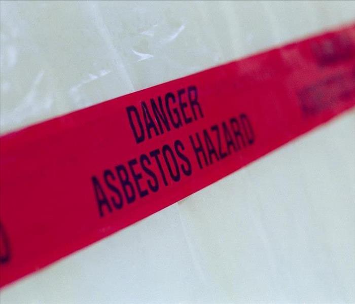 Red Tape Barricade for Danger Asbestos